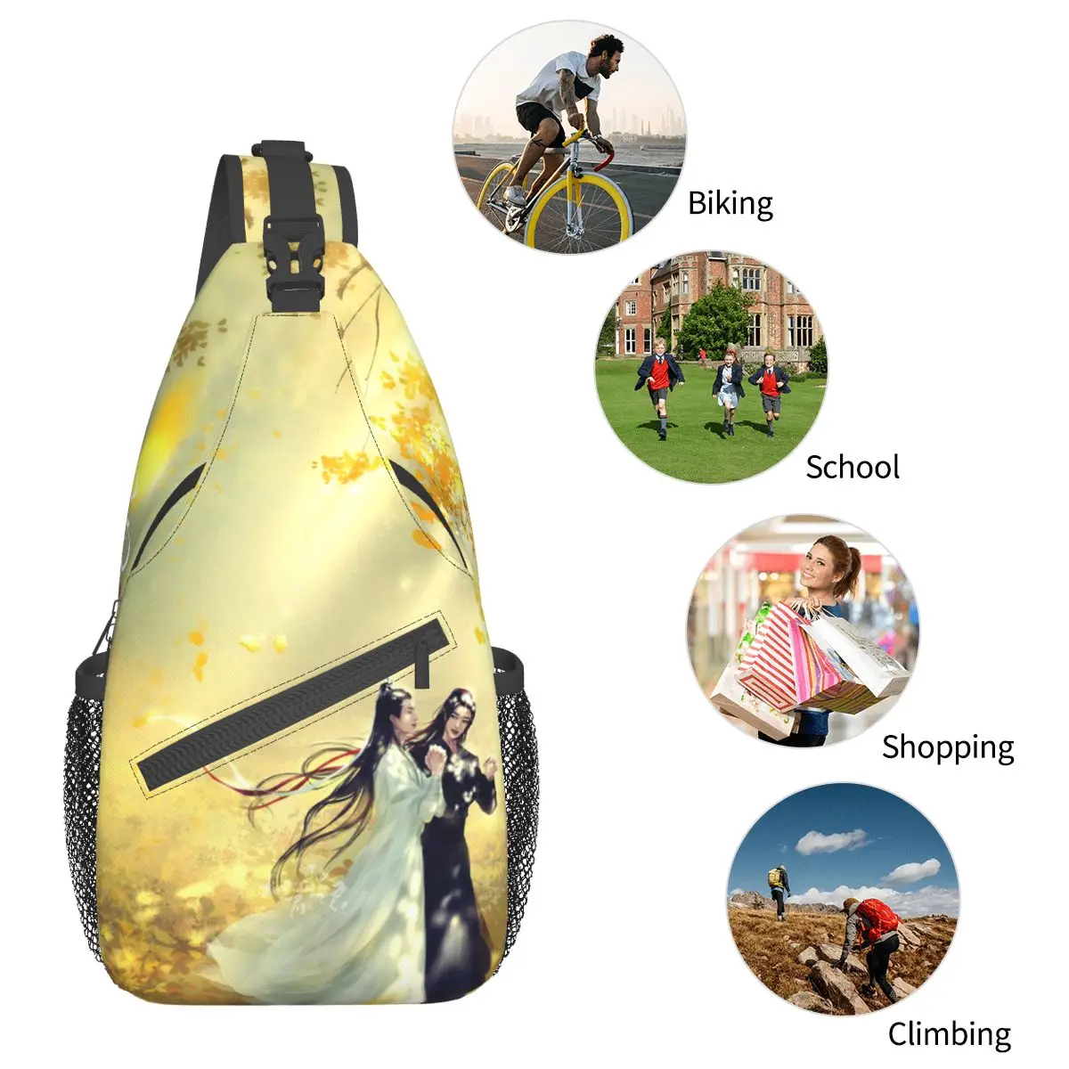 Die ungezähmten Umhängetaschen kleine Brusttasche Schulter rucksack Tages rucksack zum Wandern im Freien Camping Tasche