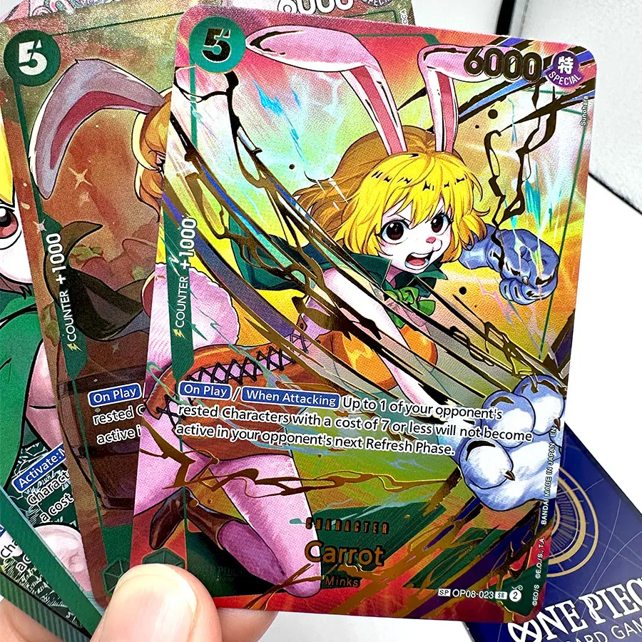 One Piece Card Game Carrot Proxy Cards  Minks Tribe Alternate Art Parallel Foil Full Art Leader/character OP08