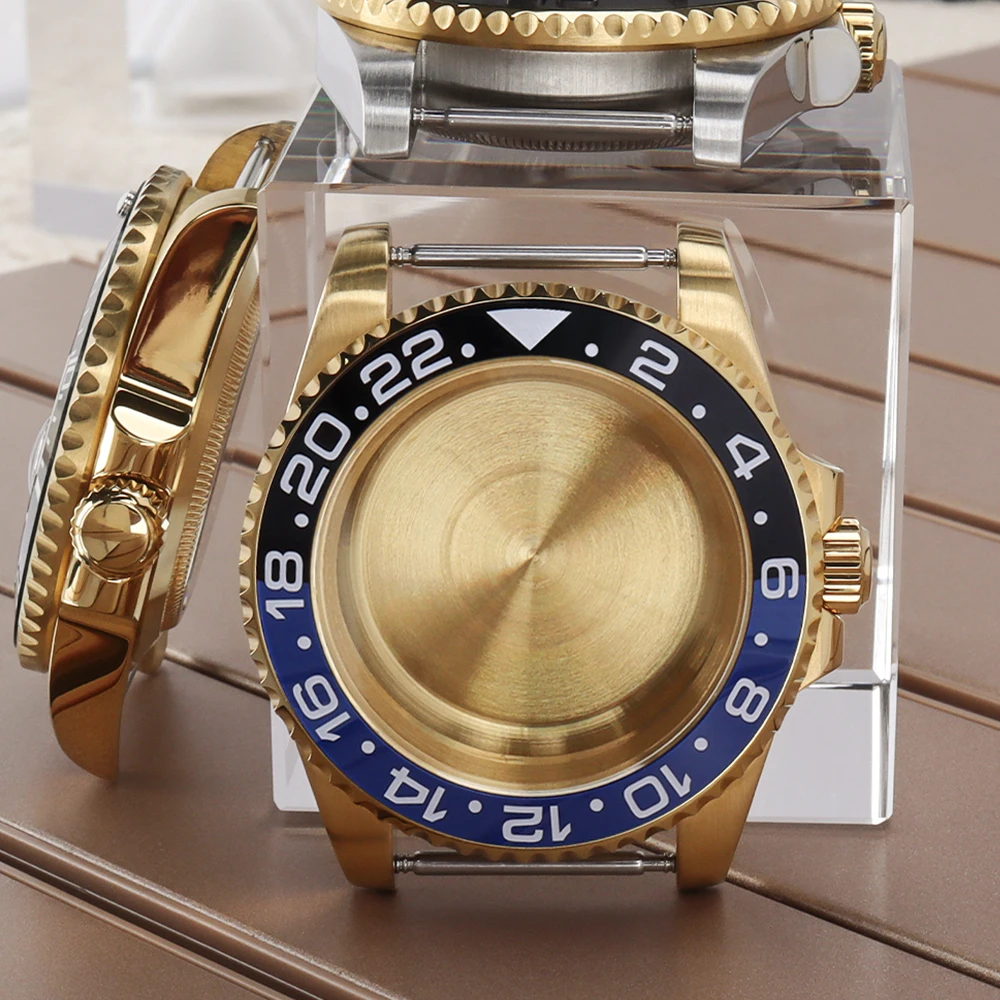 

40mm SUB GMT Diver Watch Case Ceramic Bezel Sapphire Glass For Yacht Seiko NH35 NH36 NH38/34 4R36 Miyota8215 ETA2824 Watch Parts