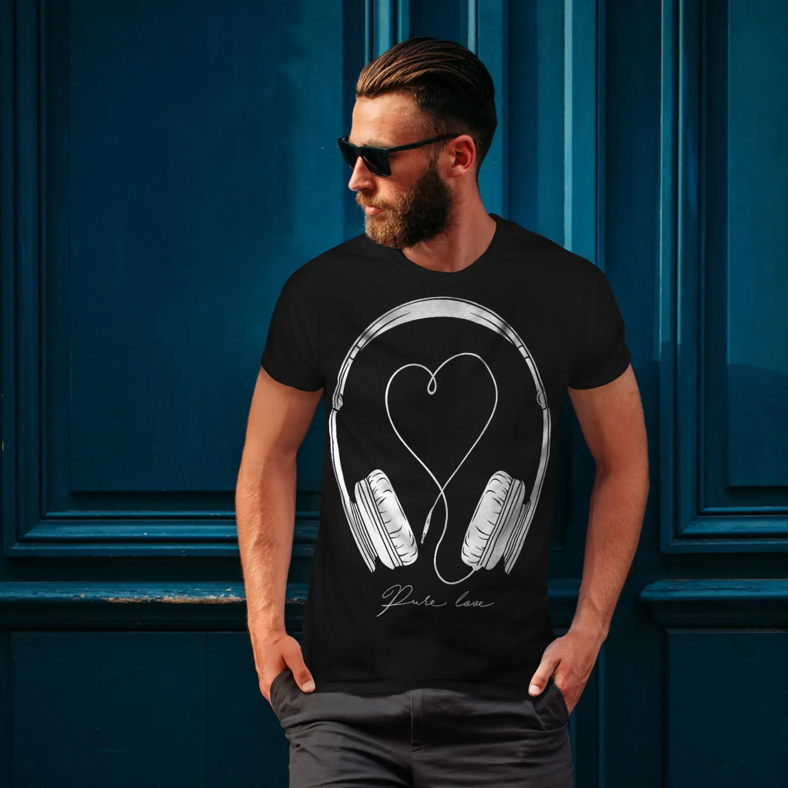 

Unique Design Headset Graphic Design Printed Music Lover Mens T-Shirt Summer Cotton Short Sleeve O-Neck Unisex T Shirt New S-3XL