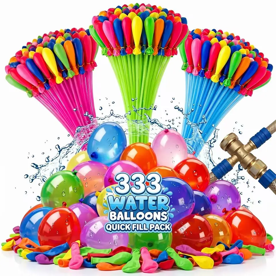 333 Stück Schnellfüll-Wasserbomben Selbstbindende Wasserbomben Kinder Sommer Outdoor Pool Strand Spritz-Spielzeug Familien-Party Spaßspiele