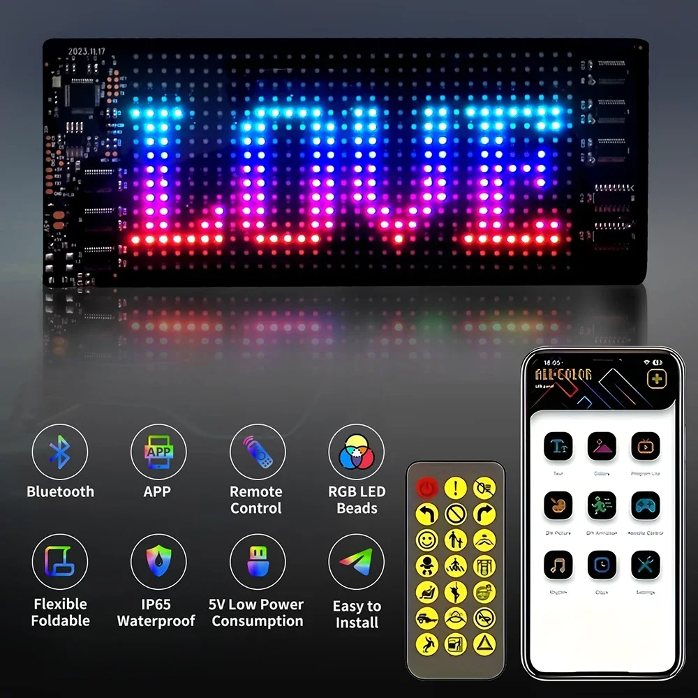 Programmable Flexible LED Display Car Scrolling Advertise Message Soft LED Display Sign Board Pixel Custom Led Panel for truck