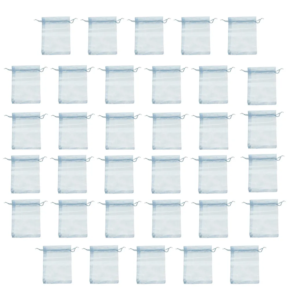 

50 шт. 13x18 см глянцевые белые подарочные мешочки из органзы на шнурке для упаковки ювелирных изделий, свадебных сувениров, праздничных подарков и мелочей