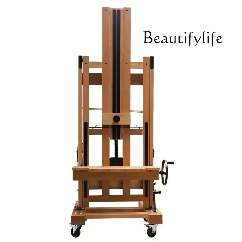 Solid Wood Big Hand Master Traditional Chinese Painting Oil Painting Easel Easel Sub-Art Floor Flat Professional Easel