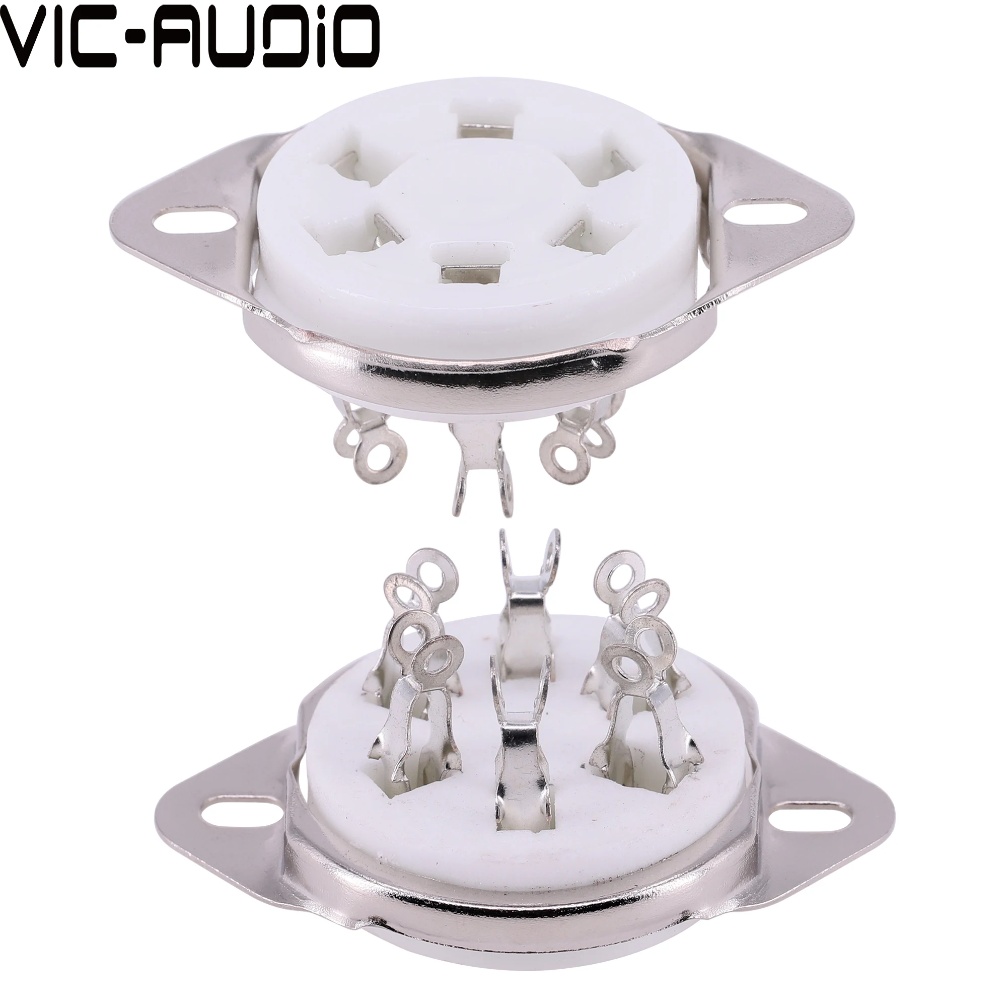 6Pin Tube Socket GZC6-2 Ceramic Gold Plated For VT57 VT58 6D6 RK49 6C6 WE310 310A Vacuum Tube Socket Amplifier HIFI DIY