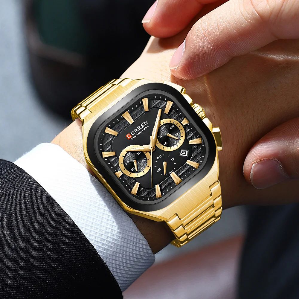 CURREN 8496 Man Watch Quartz Watch For Men Luxury Calendar Waterproof Business Men's Wristwatch Luminous Big Dial Fashion Simple