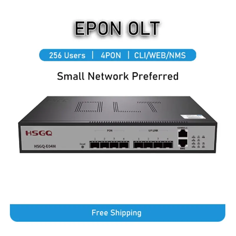 HSGQ EPON Mini OLT 4 PON Inside Power SNMP WEB CLI HA7004T With Compatible HUAWEI ZTE FIBER HOME XPON EPON ONU Free Shipping