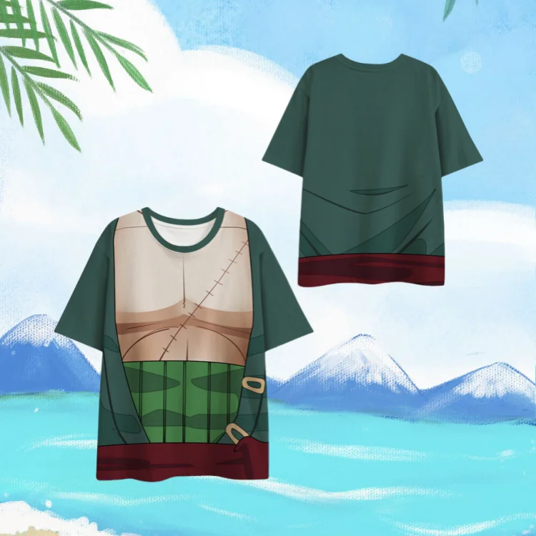 

2025 Summer Hot-selling Men's T-shirt Anime ONE PIECE Printed Children's Parent-child Outdoor Sports Leisure Short Sleeves