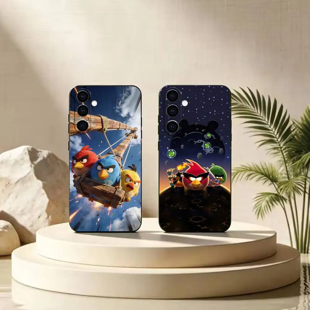 Classic Game A-Angry B-Bird   Black Soft Silicone Shockproof Case For Samsung A70/A71/A51/A52/A53 & Other Models