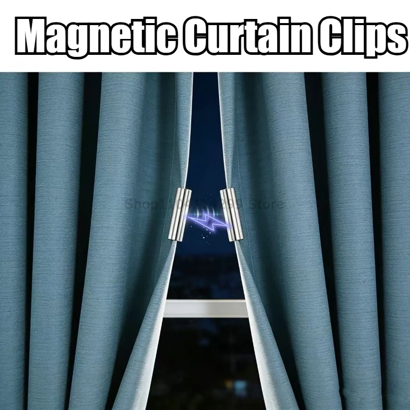 Cierres Magnéticos Metálicos para Cortinas, Hebillas Magnéticas para Montar en la Pared, Clips Magnéticos para Cortinas de Ducha, Sujetadores Desmontables para Fijar Mosquiteras