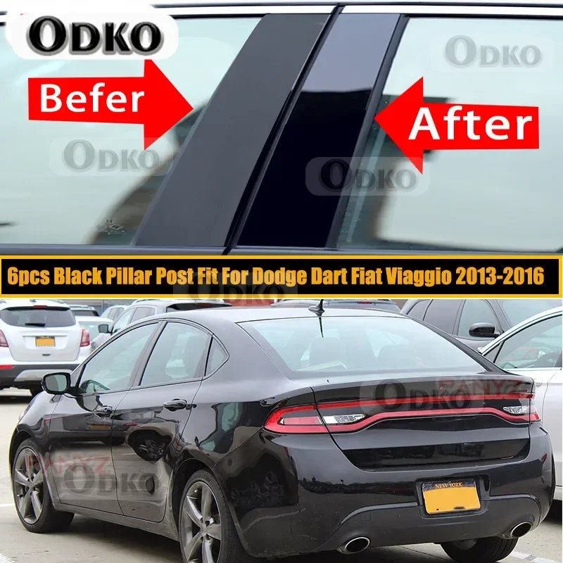 

6 шт. автомобильные стойки, накладка на дверное окно, набор наклеек для Dodge Dart/Fiat Viaggio 2013 2014 2015 2016, аксессуары