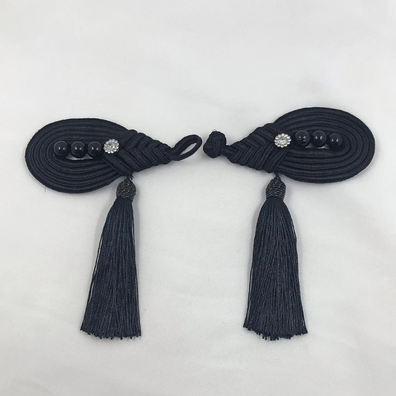 

5pair Knot Cheongsam Traditional Handcraft Accessories button Handmade Chinese Frog Closure diamond tassels buttons