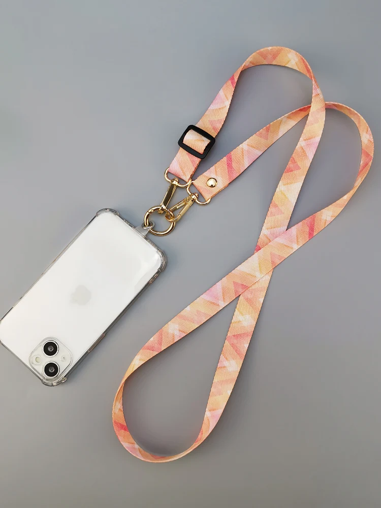 Marble Pattern Universal Adjustable Crossbody Cell Phone Lanyard Neckband Strap Rope Anti-Lost Phone Lanyards With Gasket Clip