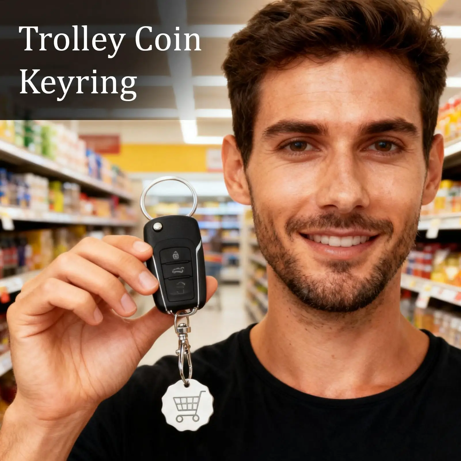 Shopping Cart Coin Keychain Trolley Keyring Coin Small Portable Key Charm For Adults Men Women Birthday Wedding School Wallet