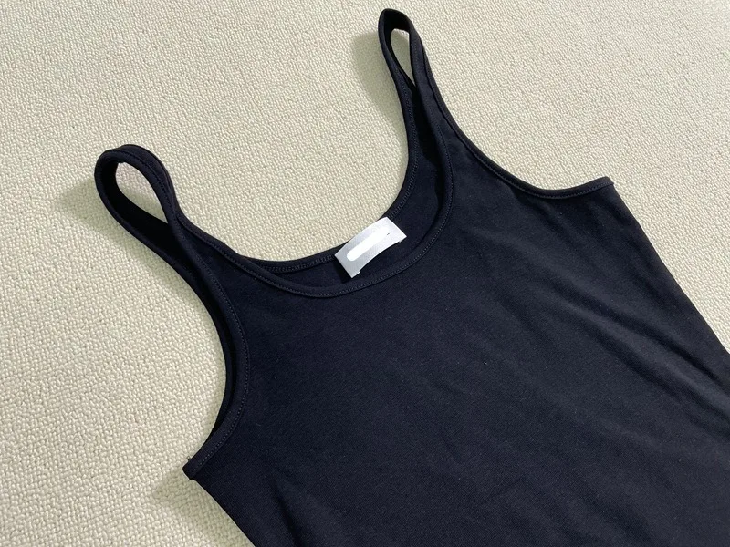 Withered Fashionable Women's Vest high-Quality Summer Top Casual Camisole Versatile Basic U-neck Sleeveless Tshirts Women