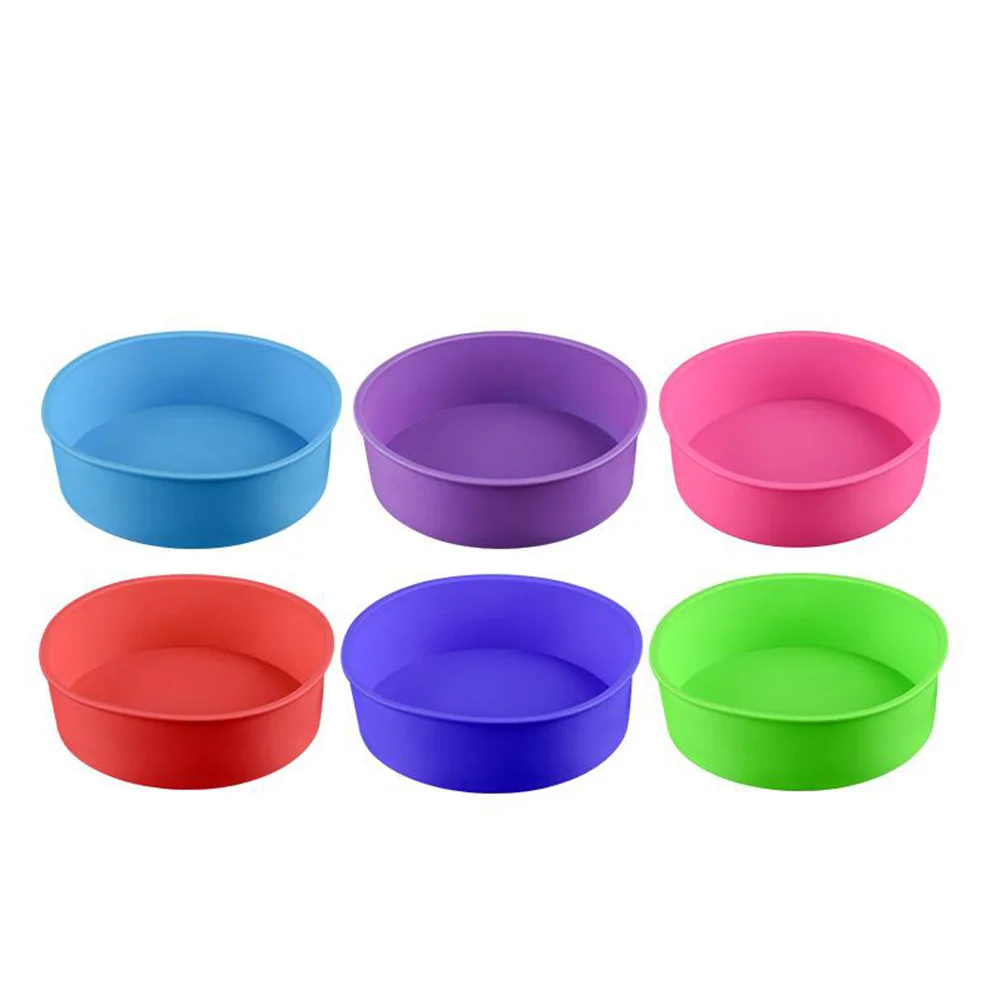 

Baking Silicone 6-Inch Round Cake Pan Baking Mold Non-Stick Bakeware Pan(Random Color)