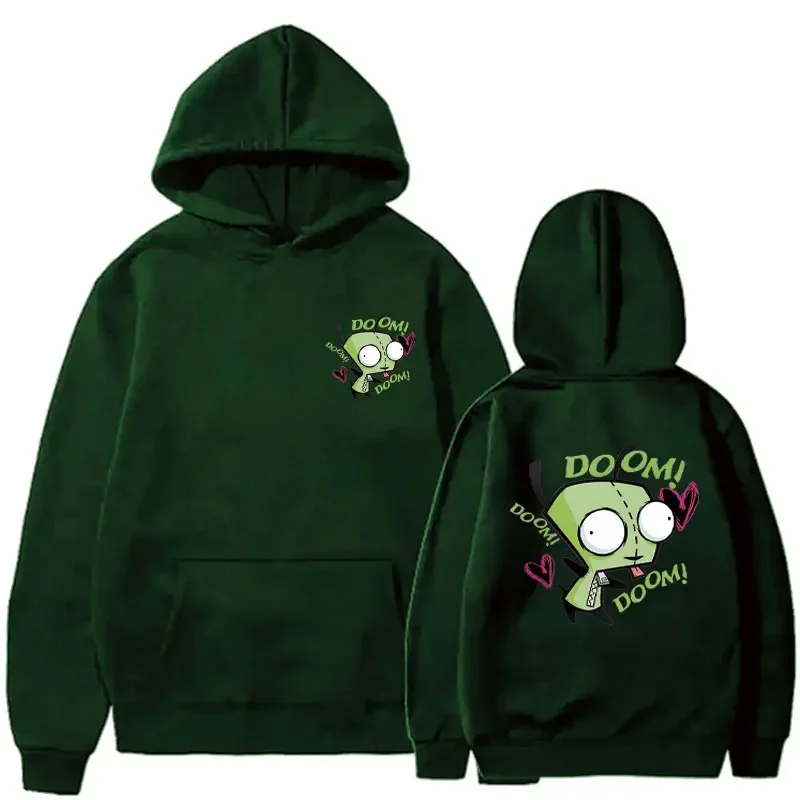 Happy Gir Classic Hip Hop Cool Thermal Hoodie Invader Zim Gaz Membrane Animated Leisure Tracksuit Autumn and Winter Fleeces