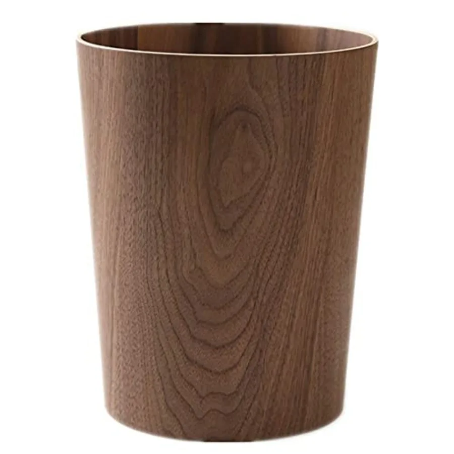 

2.3 Gallons Wood Trash Can Wastebasket for Home or Office Japanese-style natural wood Round Wastebasket Lightweight Sturdy for