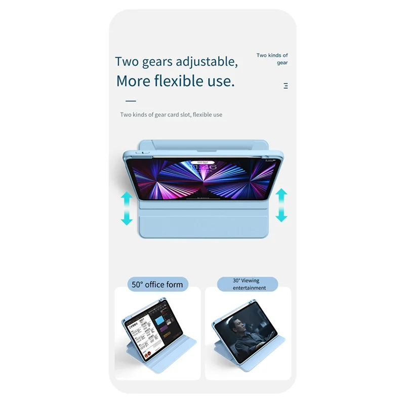 A19E-360° Rotating Tablet Case Acrylic Anti-Bend Protective Case For Ipad 12.9 Inch (2018/2020/2021/2022)Protective Case