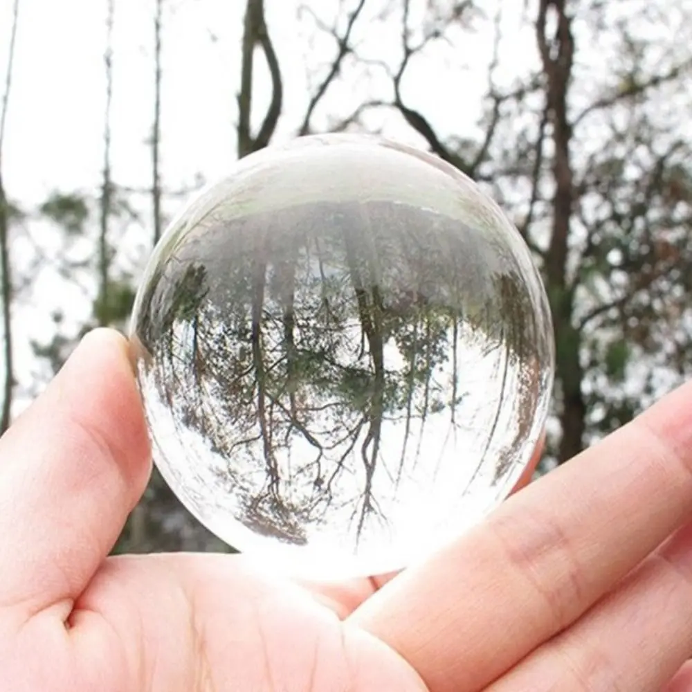 Round Crystal Glass Ball Transparent Smooth Crystal Decorative Balls Ultra Clear 3/6/8/10cm Lens Globe Wedding Party Decor