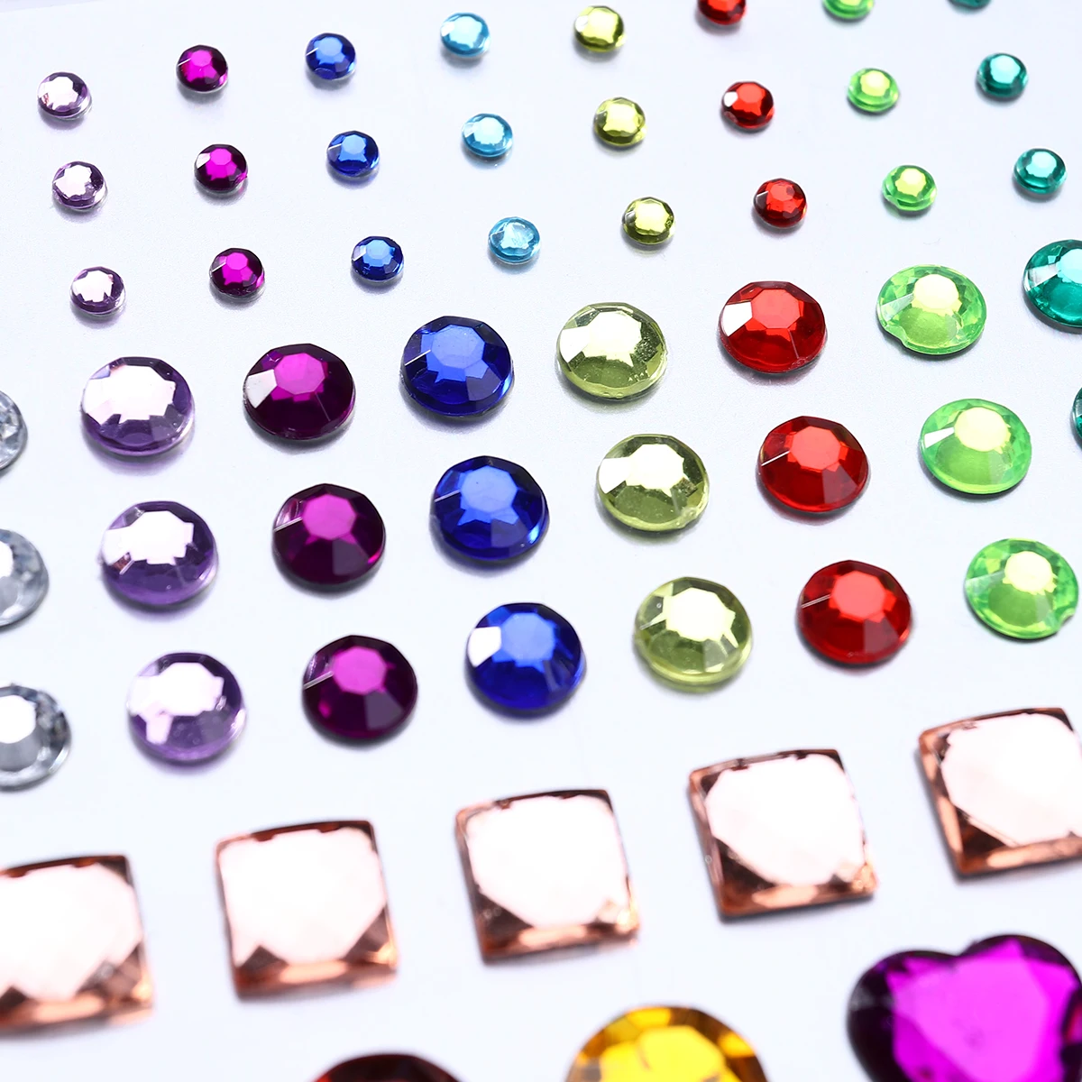 

Assorted Crystal Rhinestone Stickers Self Adhesive Back for Crafts Decor Scrapbooks Jewel Gems Storage Containers
