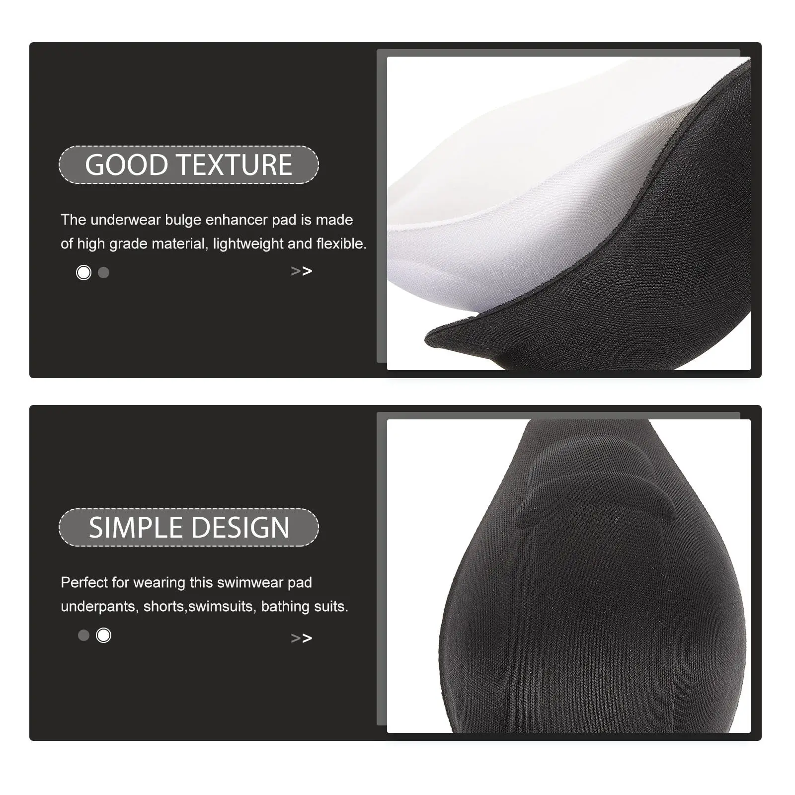 2Pcs Bulge Enhancer Pads Swim Trunks Underwear Pad Flexible Comfortable Bulge Cushion Protection for Swimwear Shorts