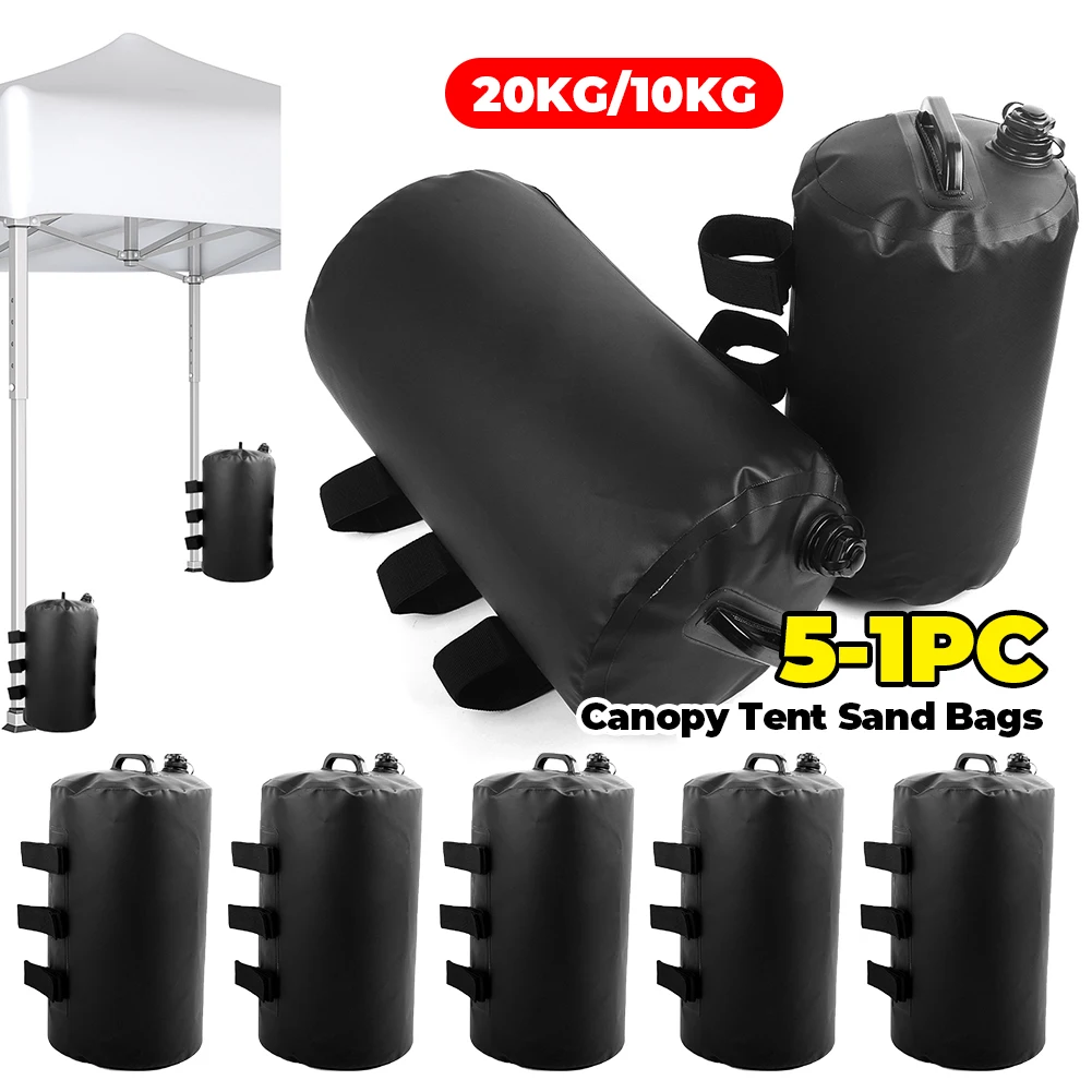 5-1pc 20kg/10kg tente poids sac d'eau PVC eau sable poids sacs auvent jambes grand poids sacs de sable pour équipement de Camping en plein air
