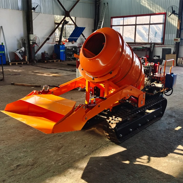 YG Mini Mobile Portable Cement Concrete Mixer Small Hydraulic Shovel Loader Hand-held/stand-driven Crawler Concrete Mixer