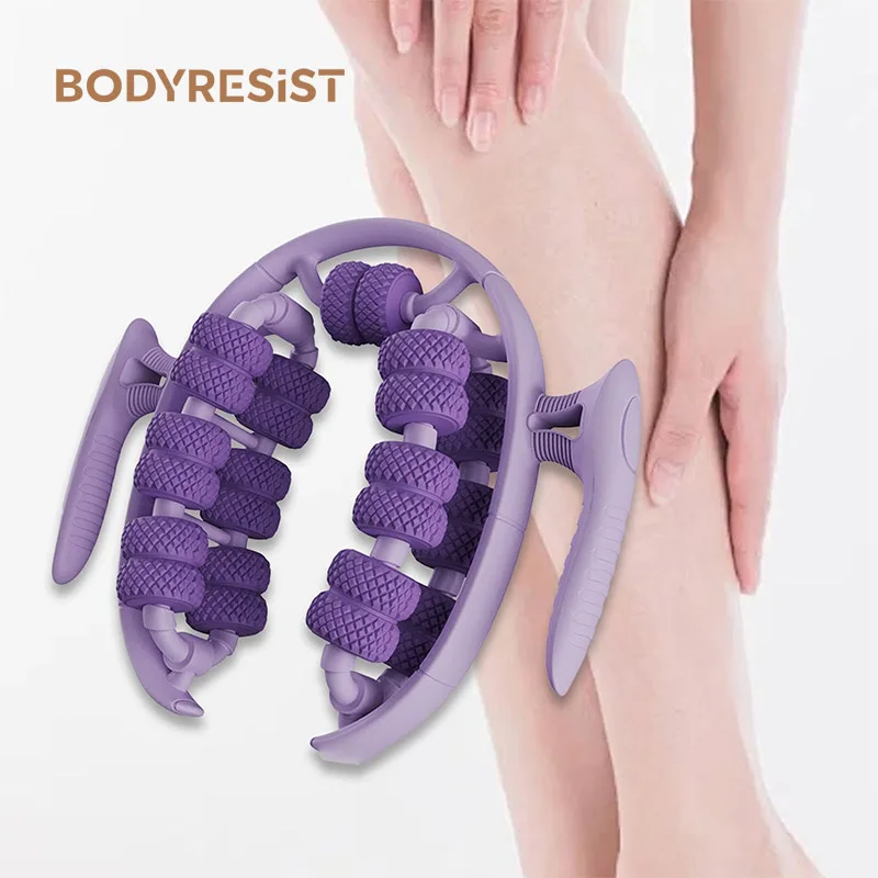 

Ролик для массажа ног, ролик для расслабления, бодибилдинг, ролик для упражнений, семь колес, роликовый ролик для теленка, массажный зажим для ног