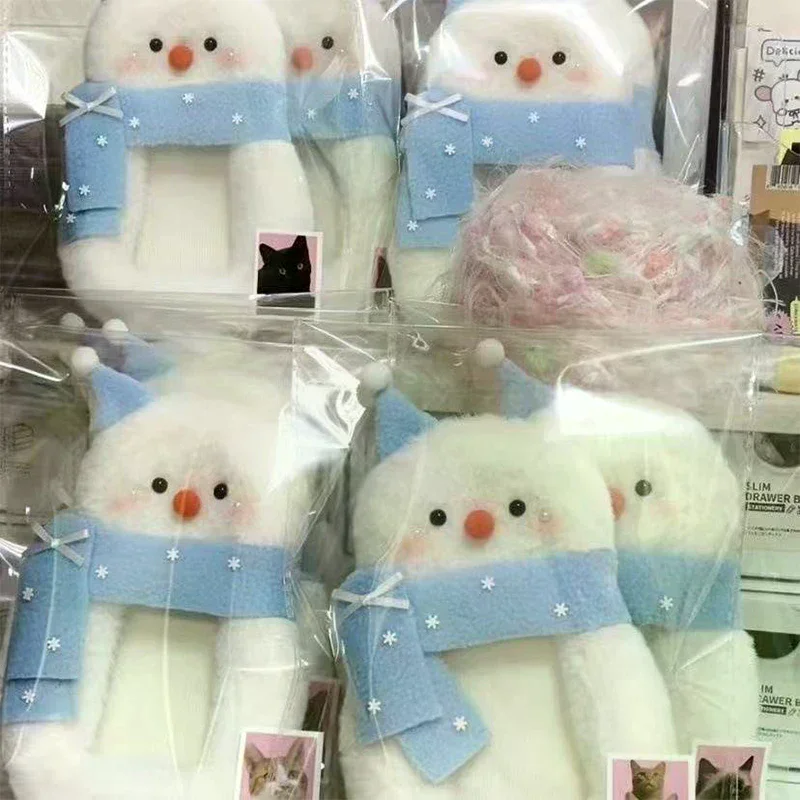 Cute Snowman Plush Card Holder Plush Photocard Holder Cartoon Photo Card Holder ID Credit Band Card Protector