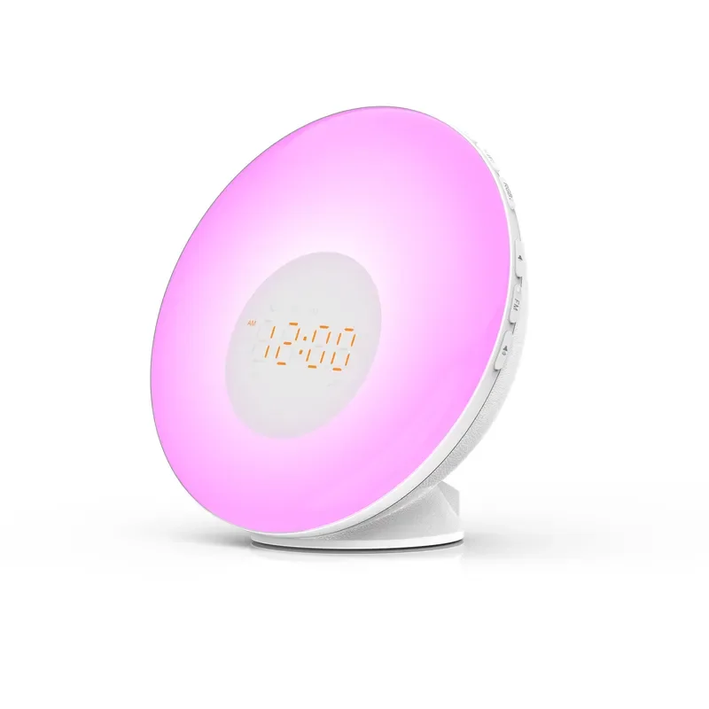 Smart Sunrise Alarm Clock Digital Wake Up Light with Natural Sound and Color Changing LED Night Lamp Snooze Function for