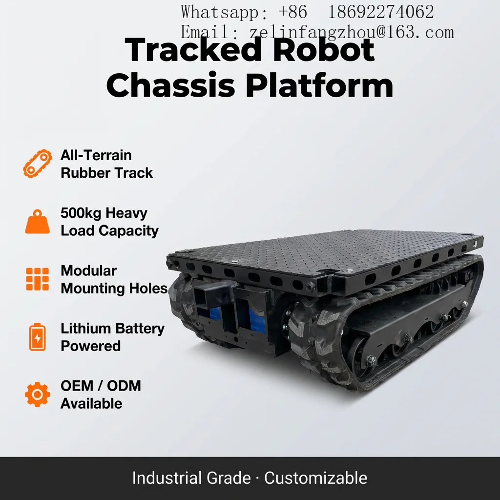 Heavy Duty Crawler Tracked Chassis 300kg Payload for Agricultural Engineering Robots Undercarriage Platform Heavy Load