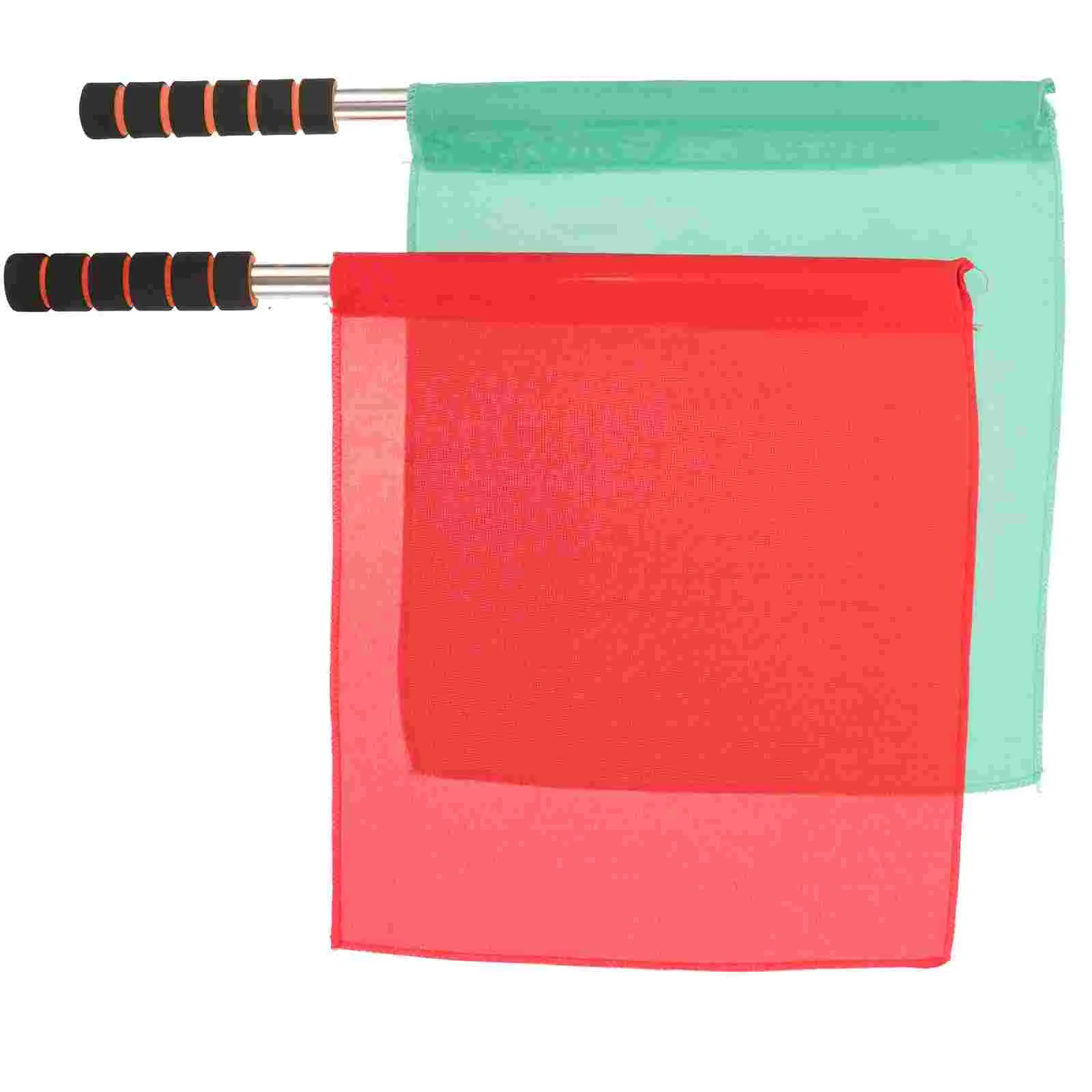 2 Pcs Red Flags Referee Commanding Racing Conducting Football Competition Signal
