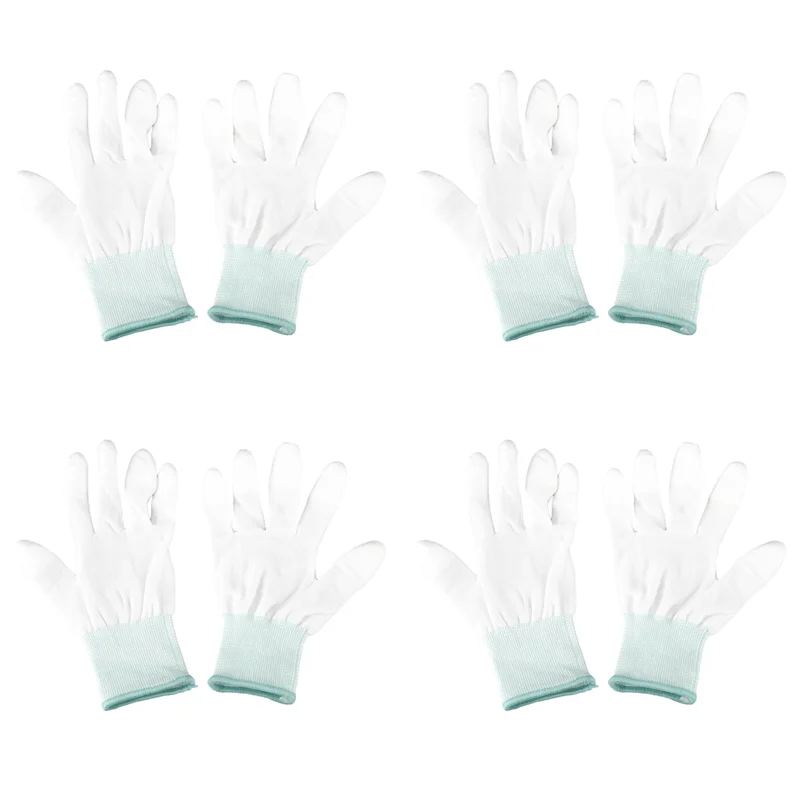AB33-4 Pair ESD PC Computer Working Anti-Skid Anti Skid Anti-Static White Gloves New