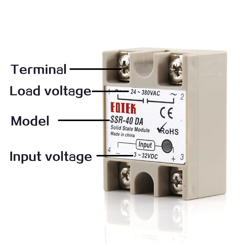 Single Phase Solid State Relay SSR-25DA SSR-40DA SSR-40AA SSR-40DD DC To AC AC To AC DC To DCfor PID Temperature Control