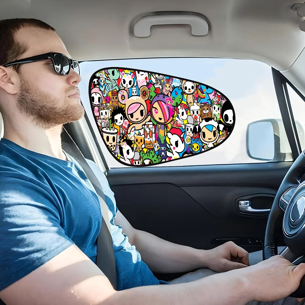 اليابان Tokidoki العالمي نافذة جانبية الشمسيات الأشعة فوق البنفسجية حماية ستارة السيارة نافذة السيارة الشمس الظل قناع نافذة واقية