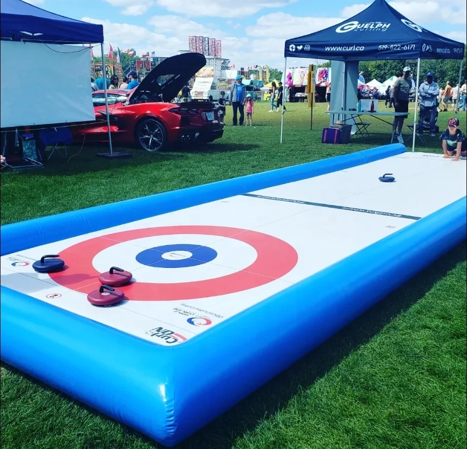 Portable Inflatable Synthetic Ice Express Rink Shooting Pad Stick Sport Curling Lane Hockey Practicing Board Gymnastics Mat