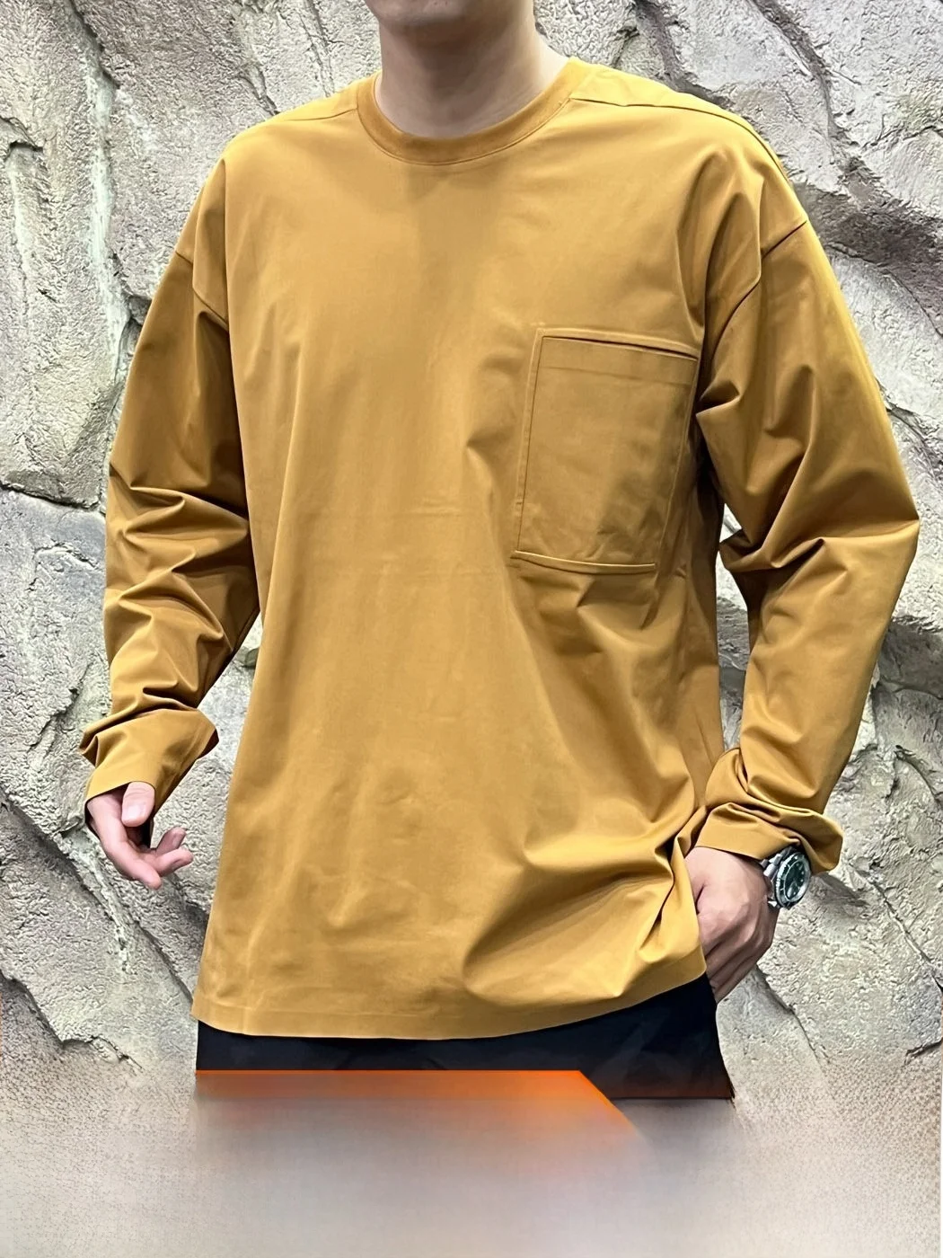 Outdoor Functionality 3D Tailoring round Neck Long Sleeve T-Shirt Men's Polyester Fiber Breathable Comfortable Training Sport...