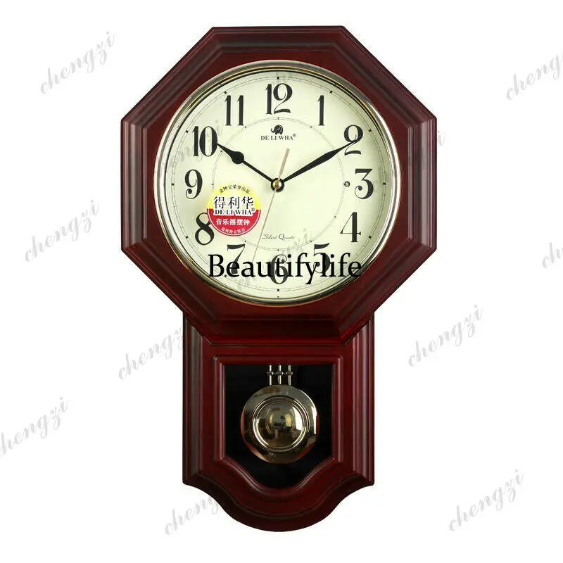 Vintage, vintage hour clock Home European pendulum clock Living room quartz clock