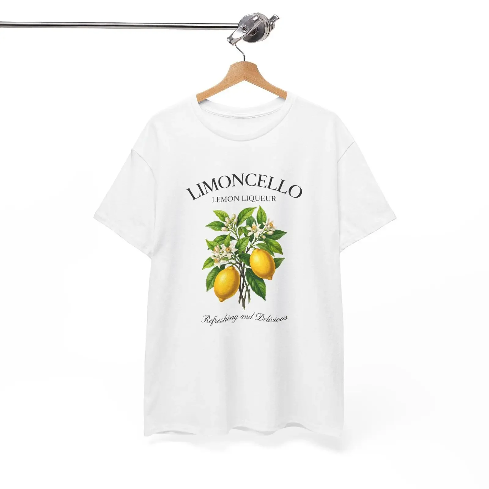 Limoncello Lemon Branch T Shirt Vintage Botanical Citrus Illustration vintage Washed Casual homme graphic Stylish Stretched