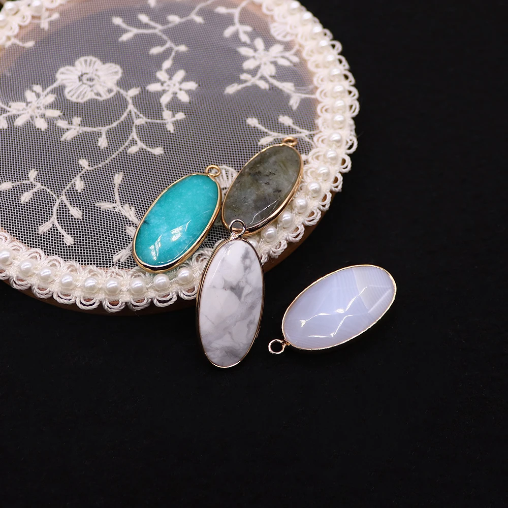 

Natural Stone Faceted Quartzs Labradorite Agate Charms Pendants for Jewelry Making Handmade Necklace Earrings Charms Accessories