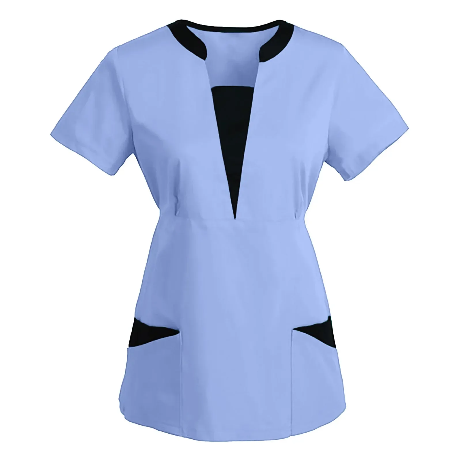 Quality Elastic High Operating Room Spa Women Medical Uniform Top Short Sleeve Nurse Doctor Tops Jogger Pants Scrubs Top