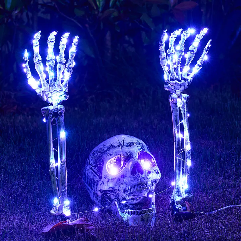 Skull Head Skeleton LED Light Hallowmas Decorative Items Horror Shocking Amazing Atmosphere Outdoors Lamp