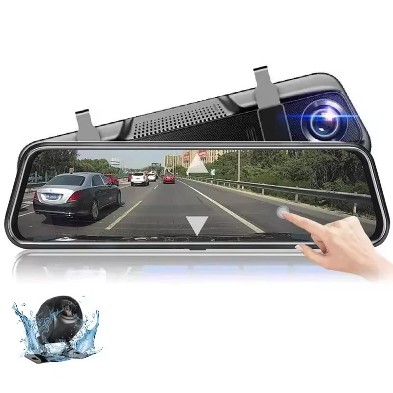 

Видеорегистратор с ночным видением 1080p, 10-дюймовым сенсорным экраном, углом обзора 170° и двойной камерой 16 МП