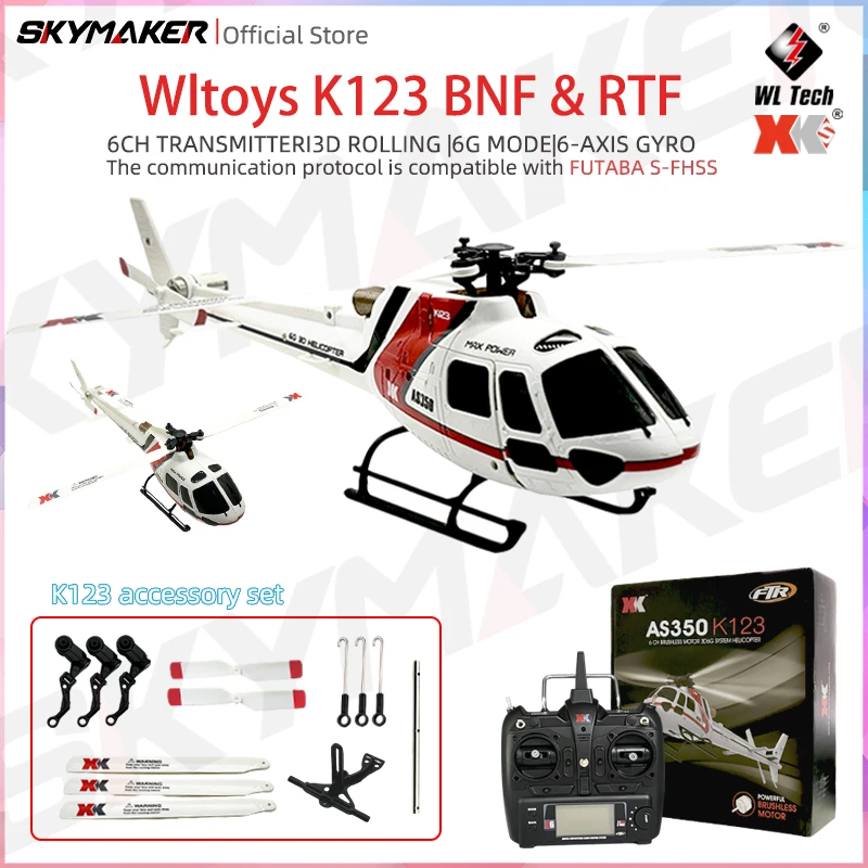 Original WLtoys XK K123 RC Mini Drone RTF 2.4G 6CH 3D 6G Modes Brushless Motor RC Quadcopter Helicopter Toys For Kids Gifts