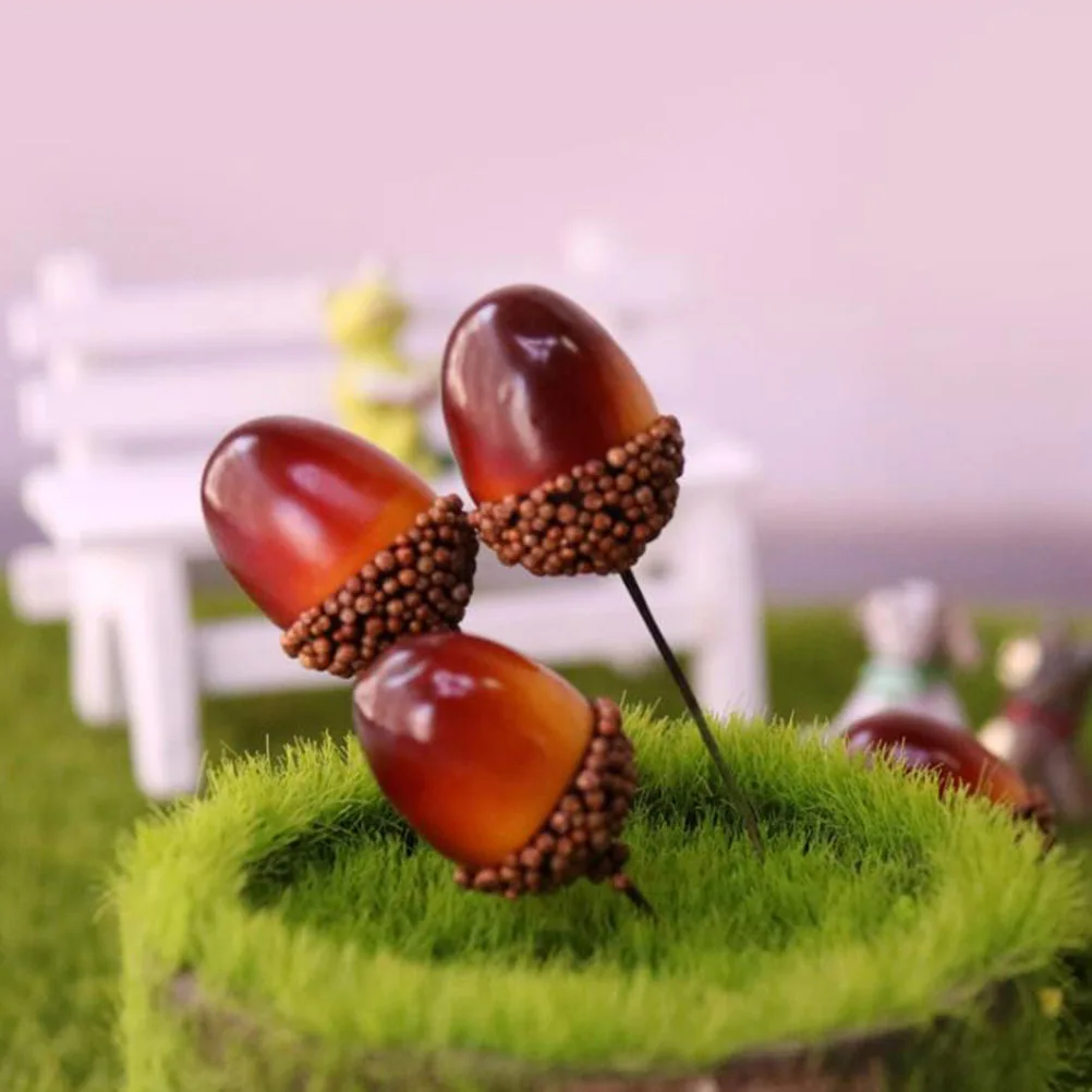 

50pcs Artificial Acorn Ornament Fake Plant Decor Home Wedding Holiday Decoration Candy Box Gift Bag Accessories