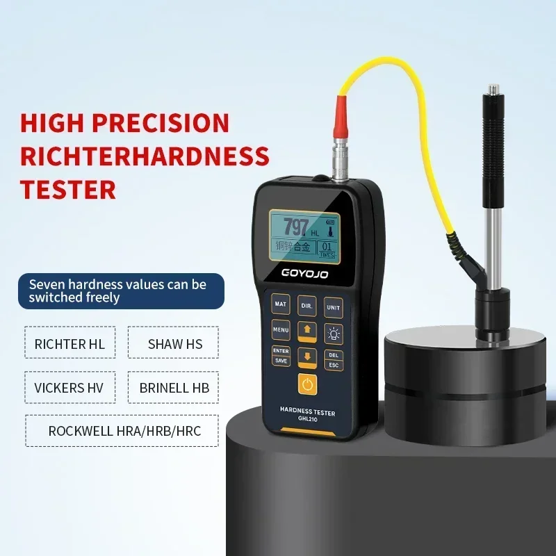 Professional Portable Leeb Hardness Tester 170-960HLD Metal Hardness tester HL HB HRB HRA HV HS HRC with Calibration Block