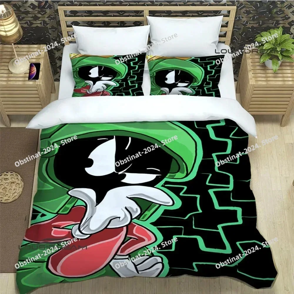 

Marvin The Martian Cartoon Bedding Set Duvet Cover Full Queen King Size Pillowcase Bed Printed Aldult Kid Bedroom Single Twin
