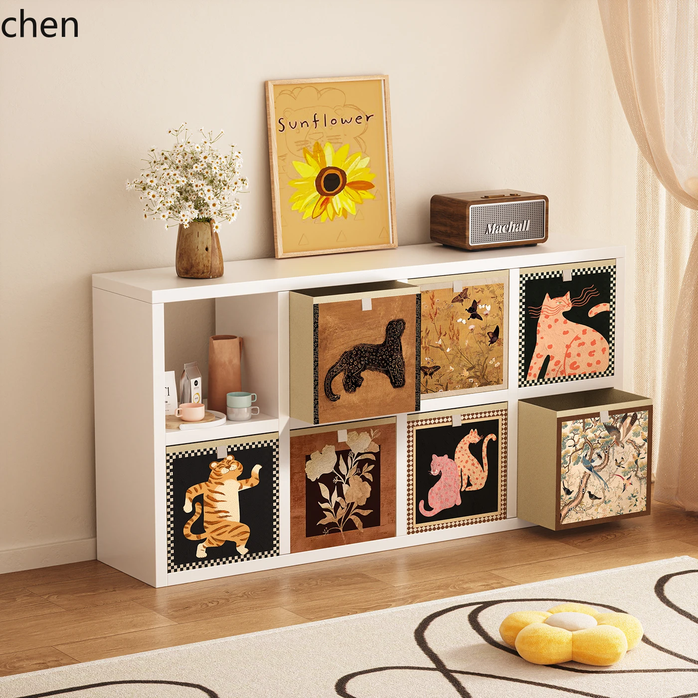 

QZT Storage Box Toy Organizer Storage Box Wardrobe Clothing Storage Drawer-Type Grid Cabinet