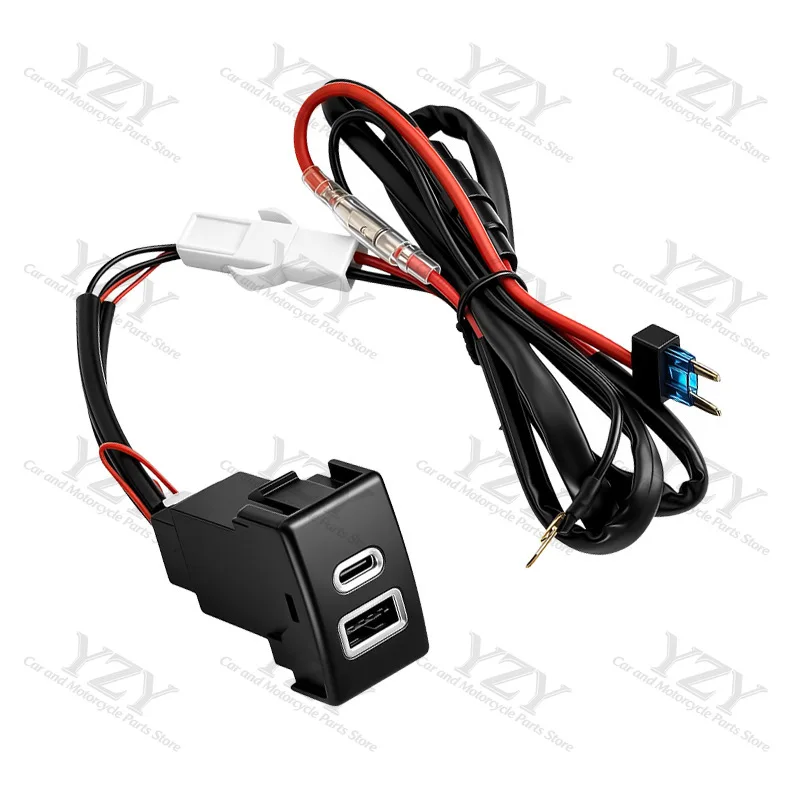 Suitable for hippocampus/Mazda 323/Prima car PD/QC3.0 double port fast charging TYPE C charging port